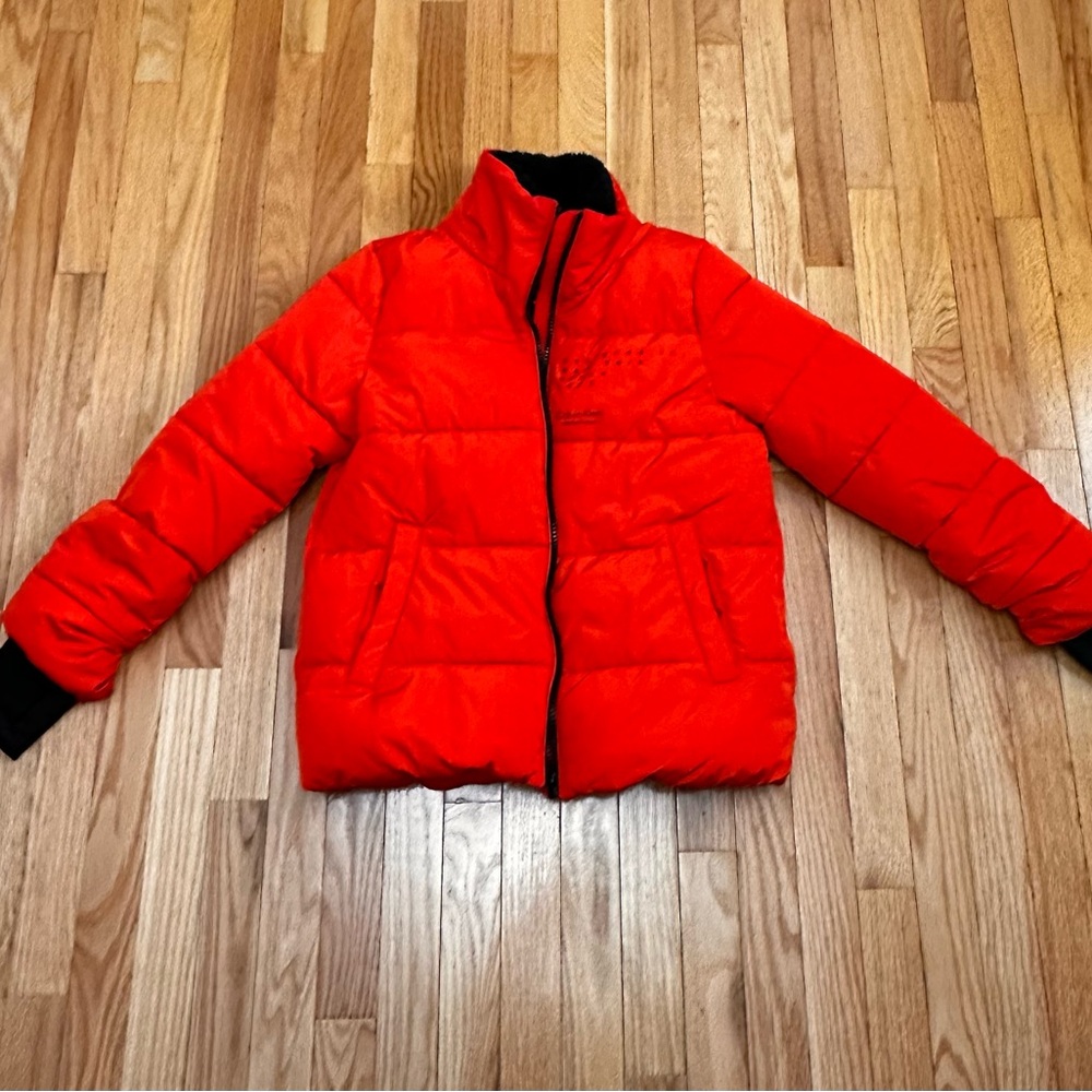Calvin Klein Performance Red Puffer Coat with Inside Straps